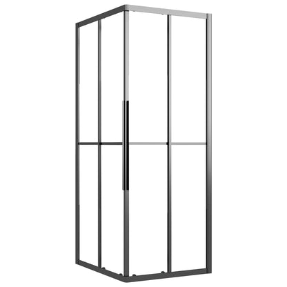 Shower Cabin Half Frosted ESG 80x70x180 cm Black