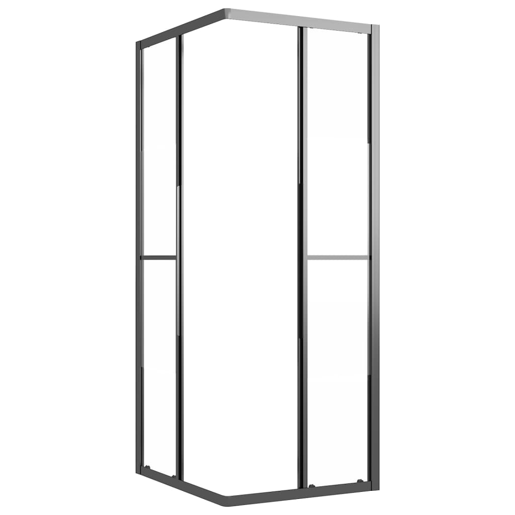 Shower Cabin Half Frosted ESG 80x70x180 cm Black