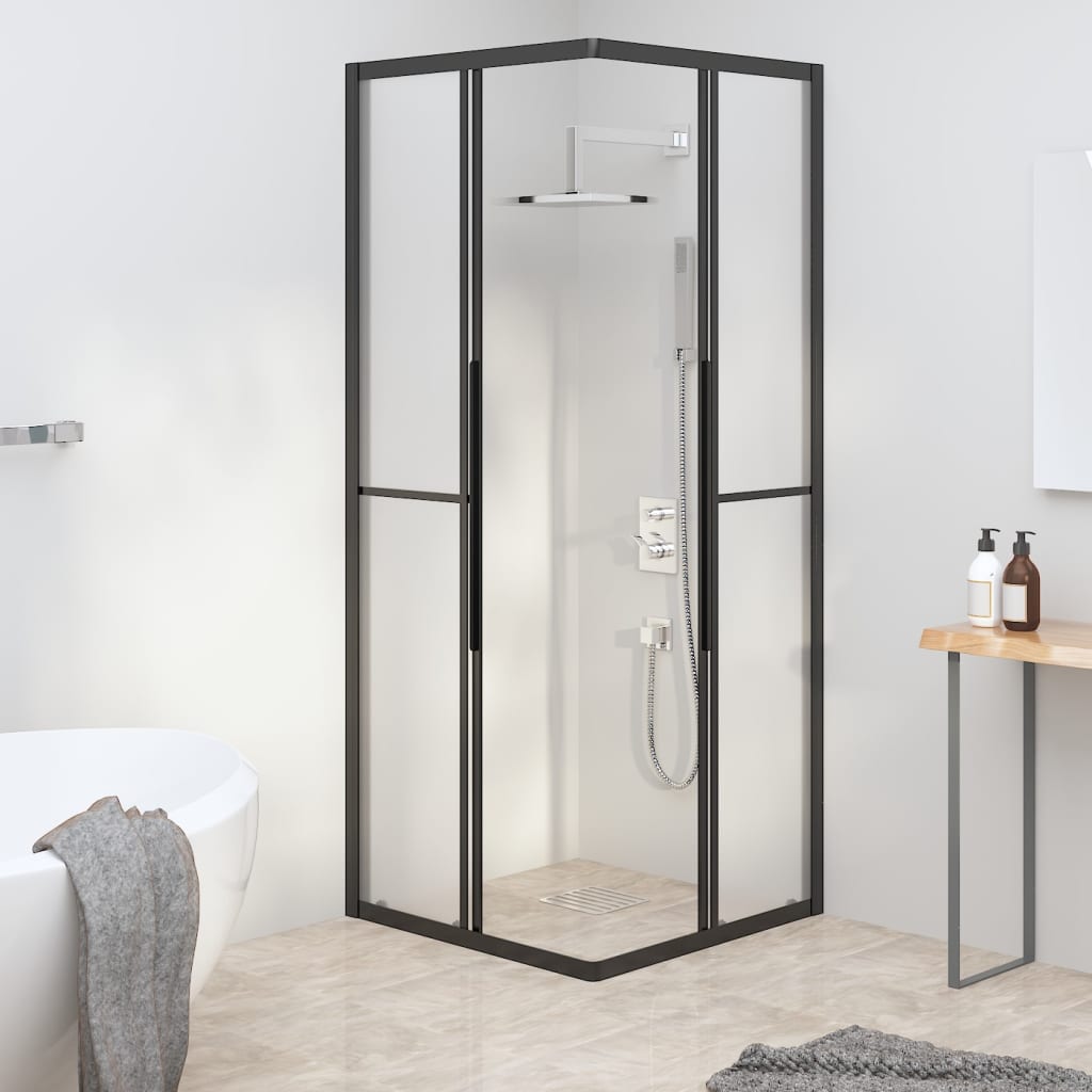 Shower Cabin Frosted ESG 70x70x180 cm Black - Bend