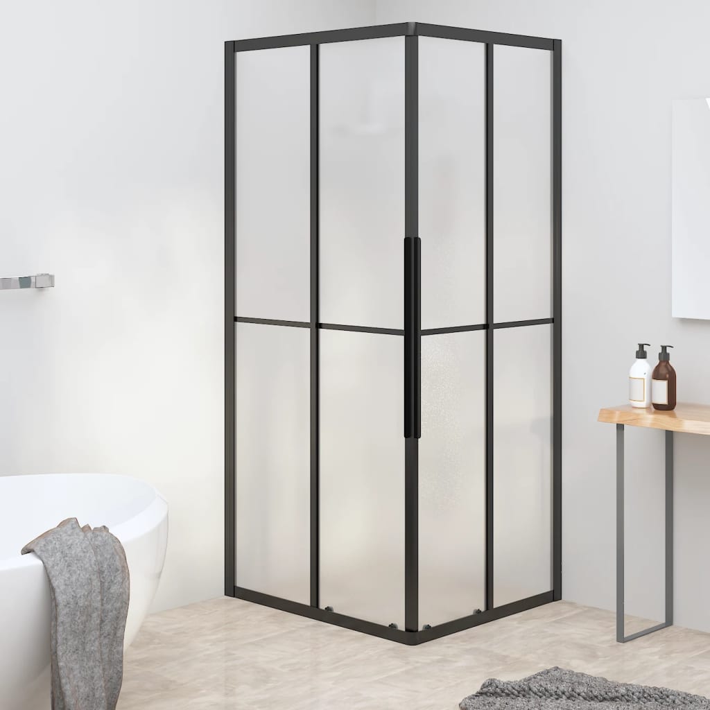 Shower Cabin Frosted ESG 80x70x180 cm Black - Bend