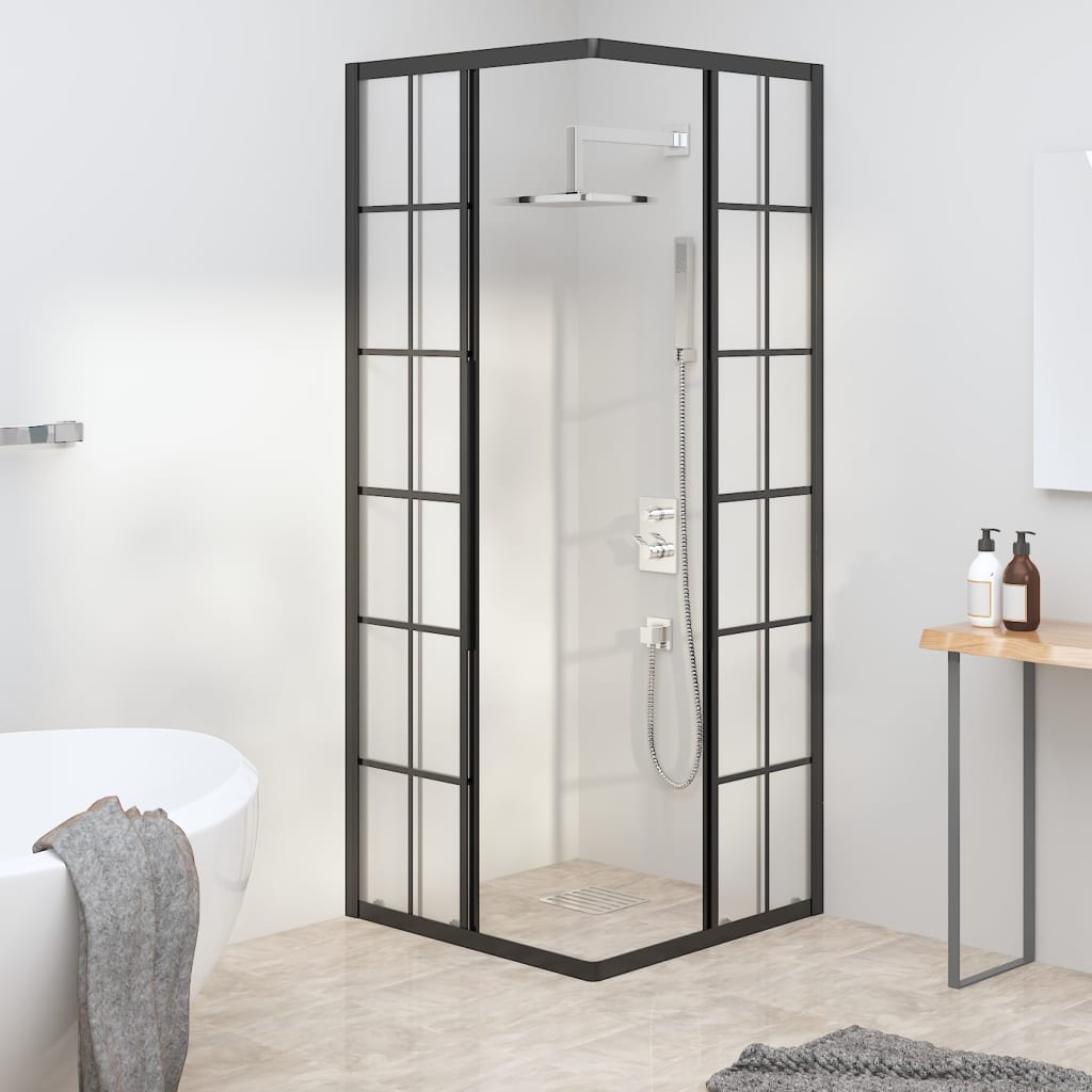 Shower Cabin Frosted ESG 70x70x180 cm Black - Bend