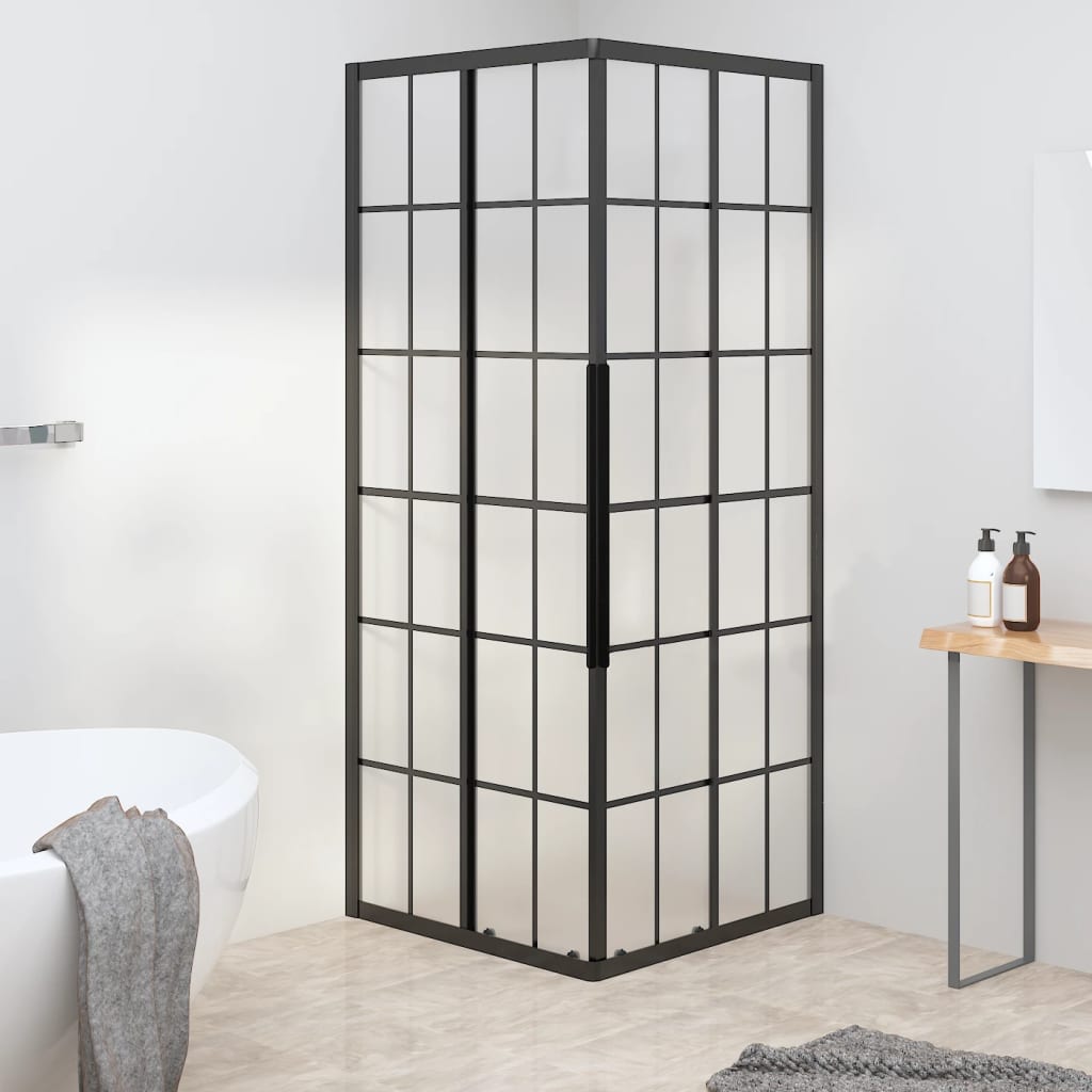 Shower Cabin Frosted ESG 70x70x180 cm Black - Bend