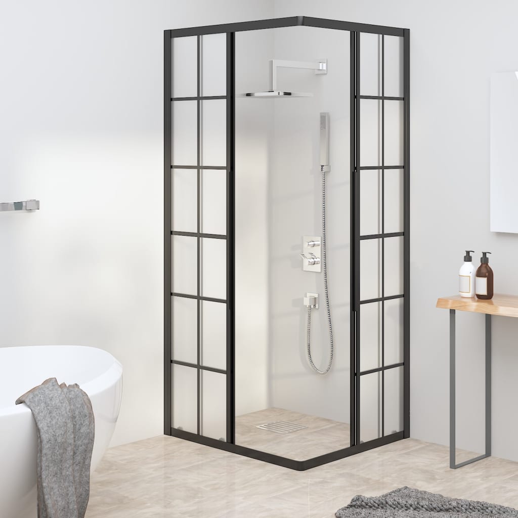 Shower Cabin Frosted ESG 80x70x180 cm Black