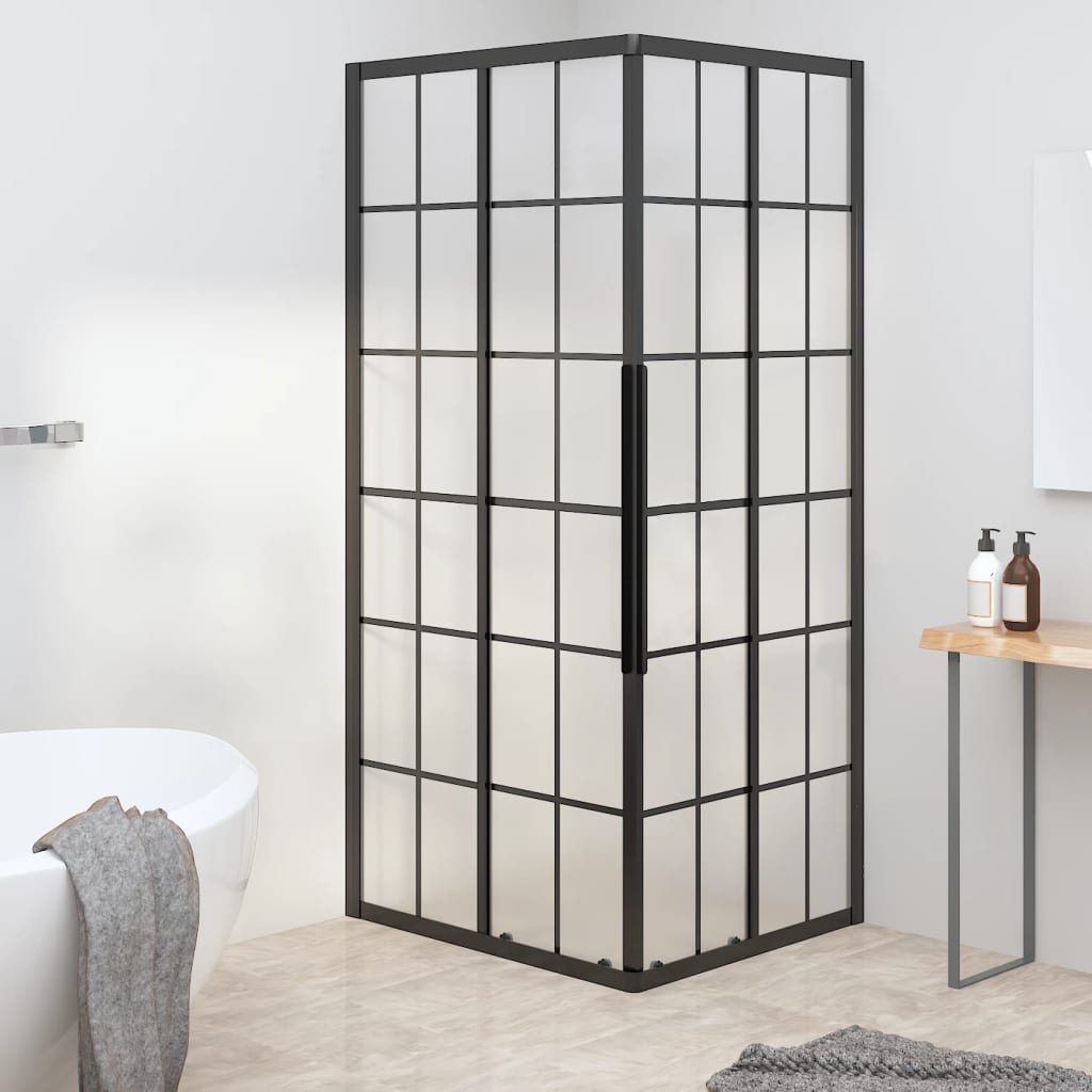 Shower Cabin Frosted ESG 80x70x180 cm Black