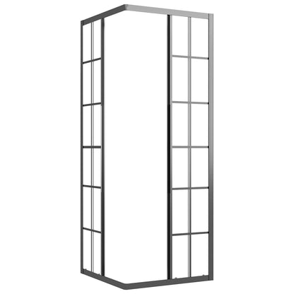 Shower Cabin Frosted ESG 80x80x180 cm Black - Bend