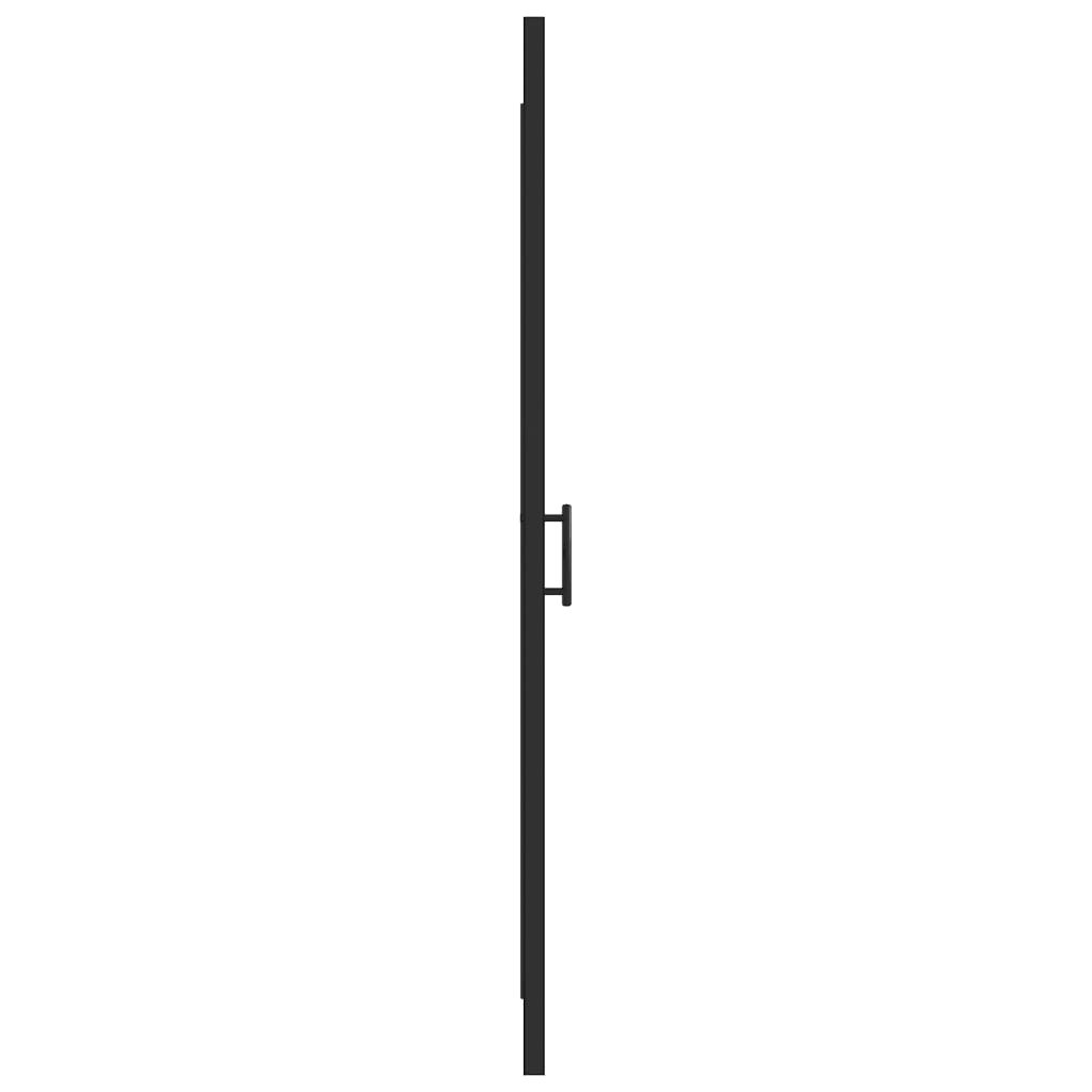 Shower Door 91x195 cm Half Frosted Tempered Glass Black - Bend