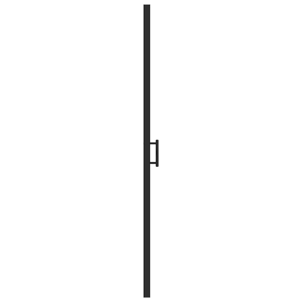 Shower Door 100x178 cm Half Frosted Tempered Glass Black - Bend