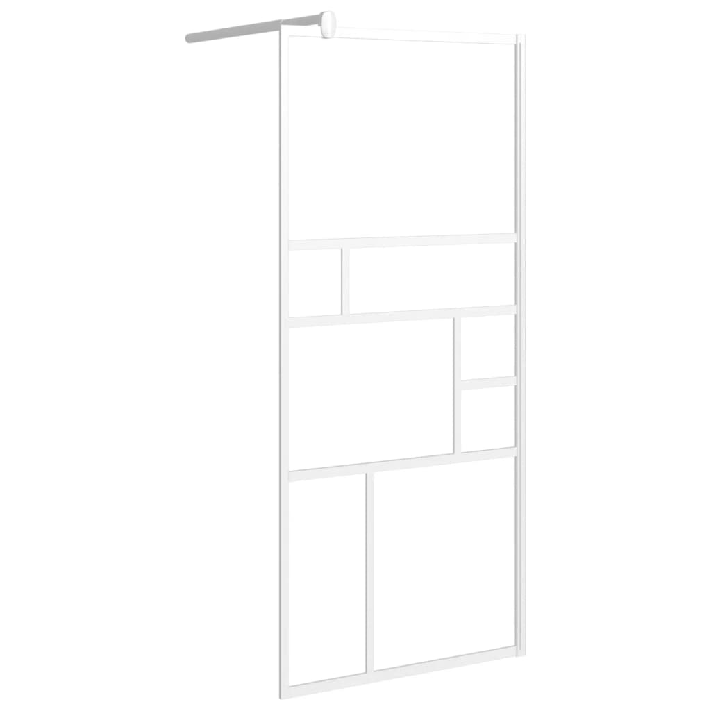 Walk-in Shower Wall 90x195 cm ESG Glass White