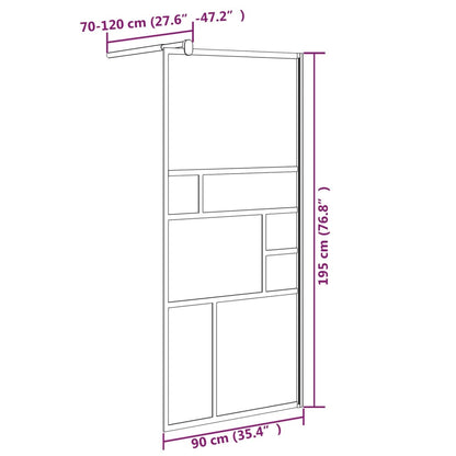 Walk-in Shower Wall 90x195 cm ESG Glass White