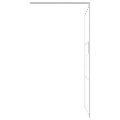 Walk-in Shower Wall 100x195 cm ESG Glass White