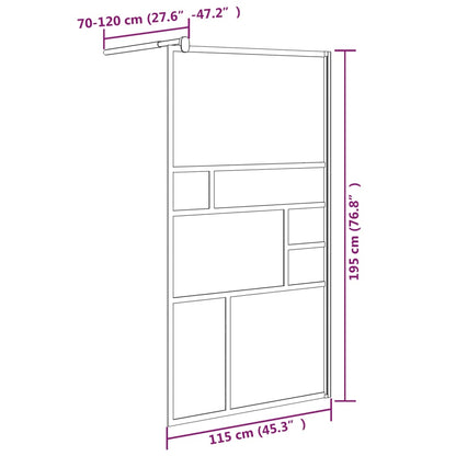 Walk-in Shower Wall 115x195 cm ESG Glass White