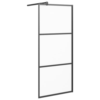 Modern Walk-in Shower Wall 80x195 cm Frosted ESG Glass Black