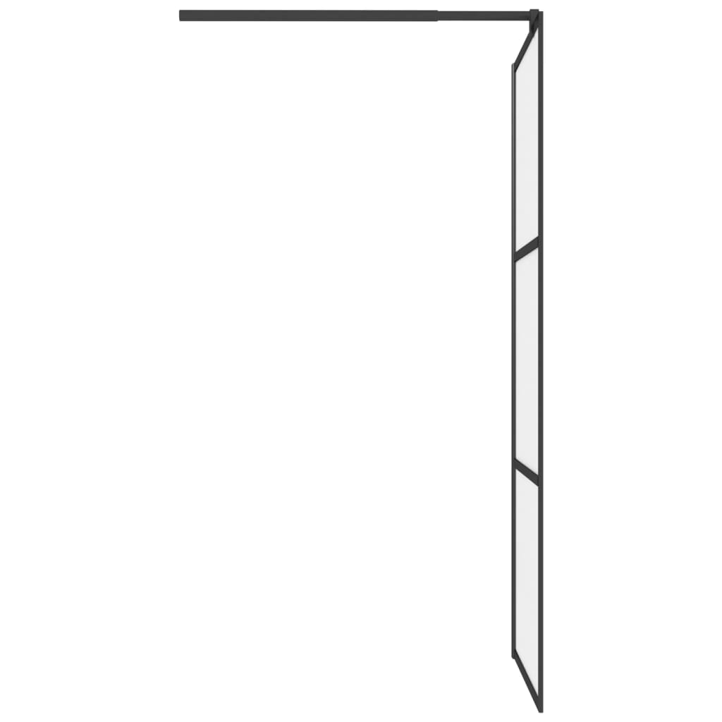 Modern Walk-in Shower Wall 80x195 cm Frosted ESG Glass Black