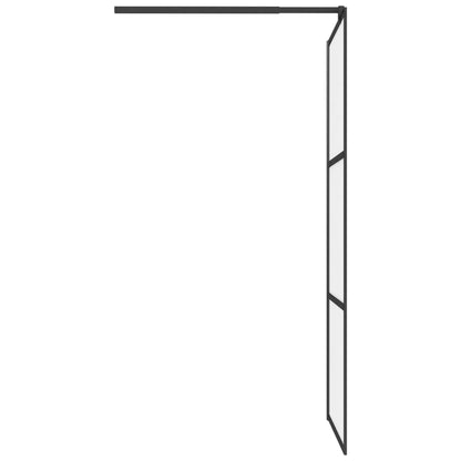 Modern Walk-in Shower Wall 80x195 cm Frosted ESG Glass Black