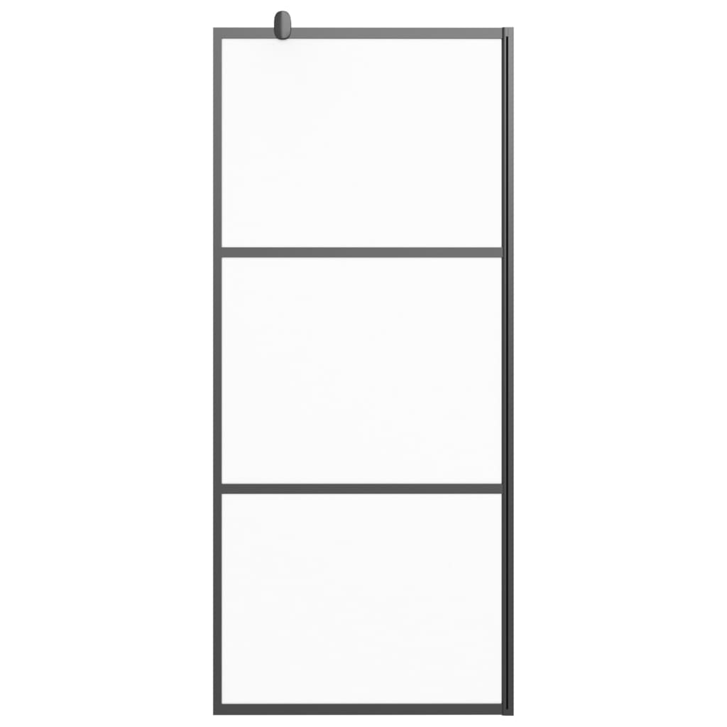 Walk-in Shower Wall 90x195 cm Frosted ESG Glass Black - Bend