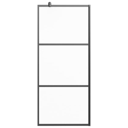 Walk-in Shower Wall 90x195 cm Frosted ESG Glass Black - Bend