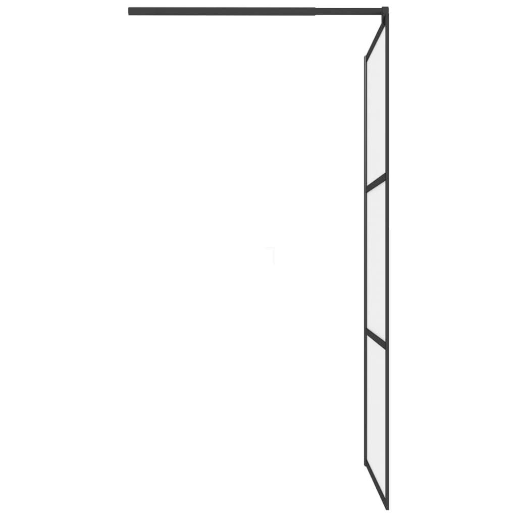 Walk-in Shower Wall 100x195 cm Frosted ESG Glass Black - Bend