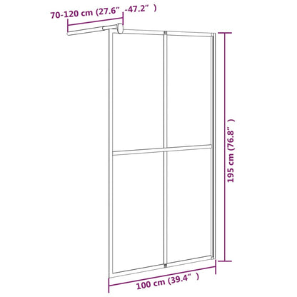 Walk-in Shower Screen Dark Tempered Glass - Bend