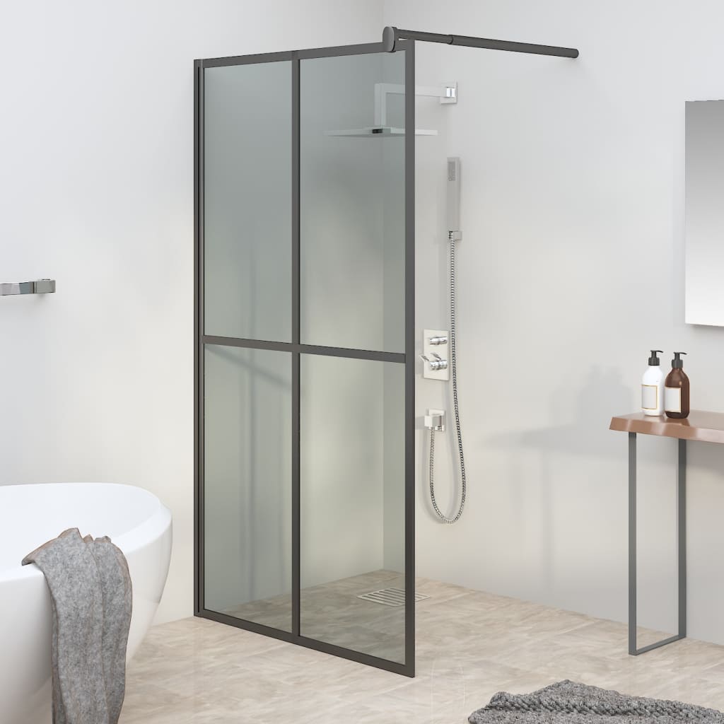 Walk-in Shower Screen Dark Tempered Glass - Bend