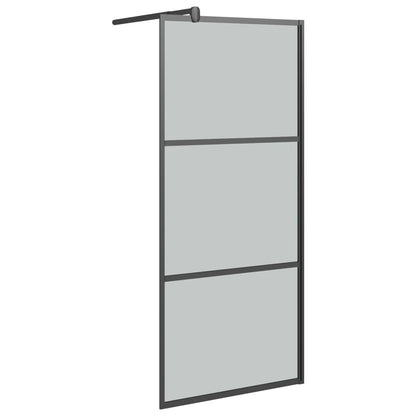 Walk-in Shower Wall 80x195cm Dark ESG Glass Black - Bend