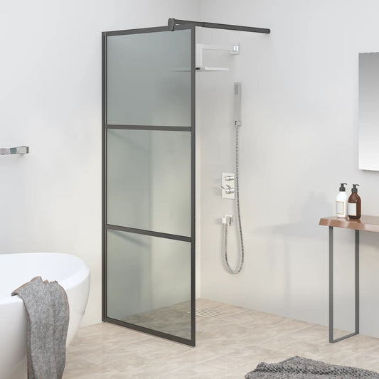 Walk-in Shower Wall 80x195cm Dark ESG Glass Black - Bend