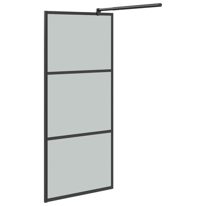 Walk-in Shower Wall 90x195cm Dark ESG Glass Black