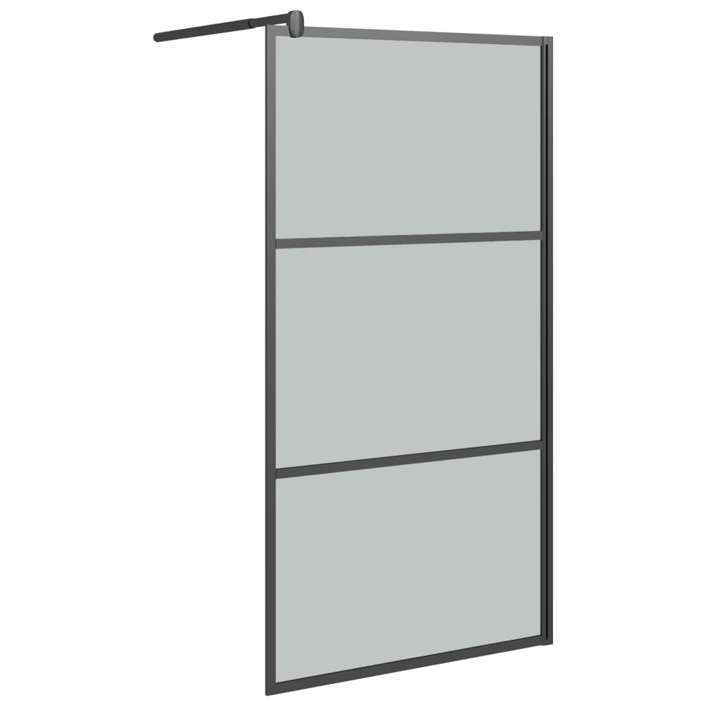 Walk-in Shower Wall 100x195cm Dark ESG Glass Black - Bend