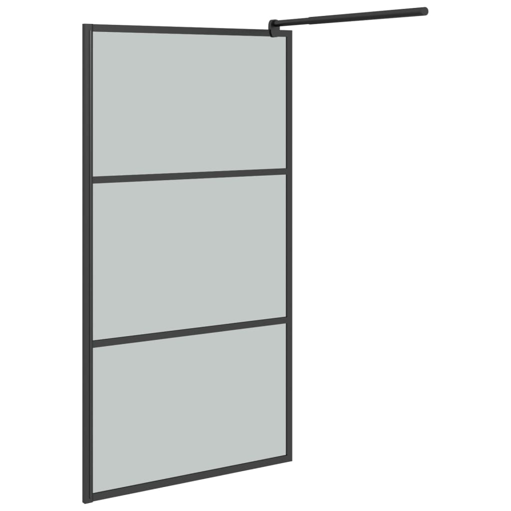 Walk-in Shower Wall 100x195cm Dark ESG Glass Black - Bend