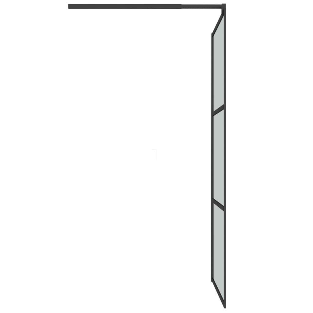 Walk-in Shower Wall 100x195cm Dark ESG Glass Black - Bend