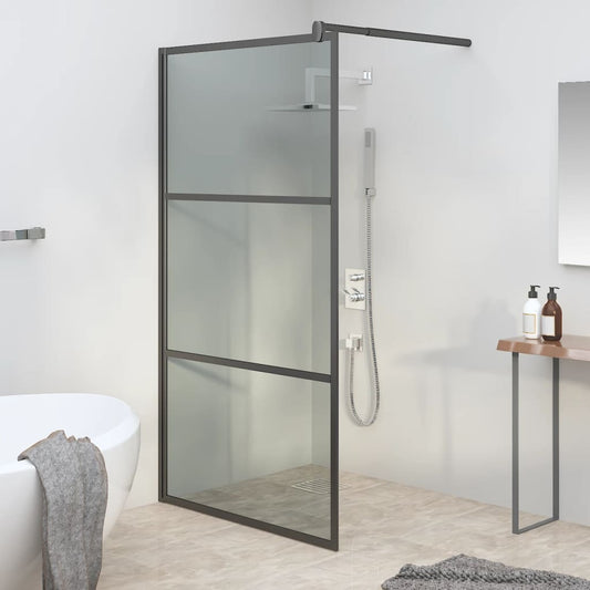 Walk-in Shower Wall 100x195cm Dark ESG Glass Black - Bend