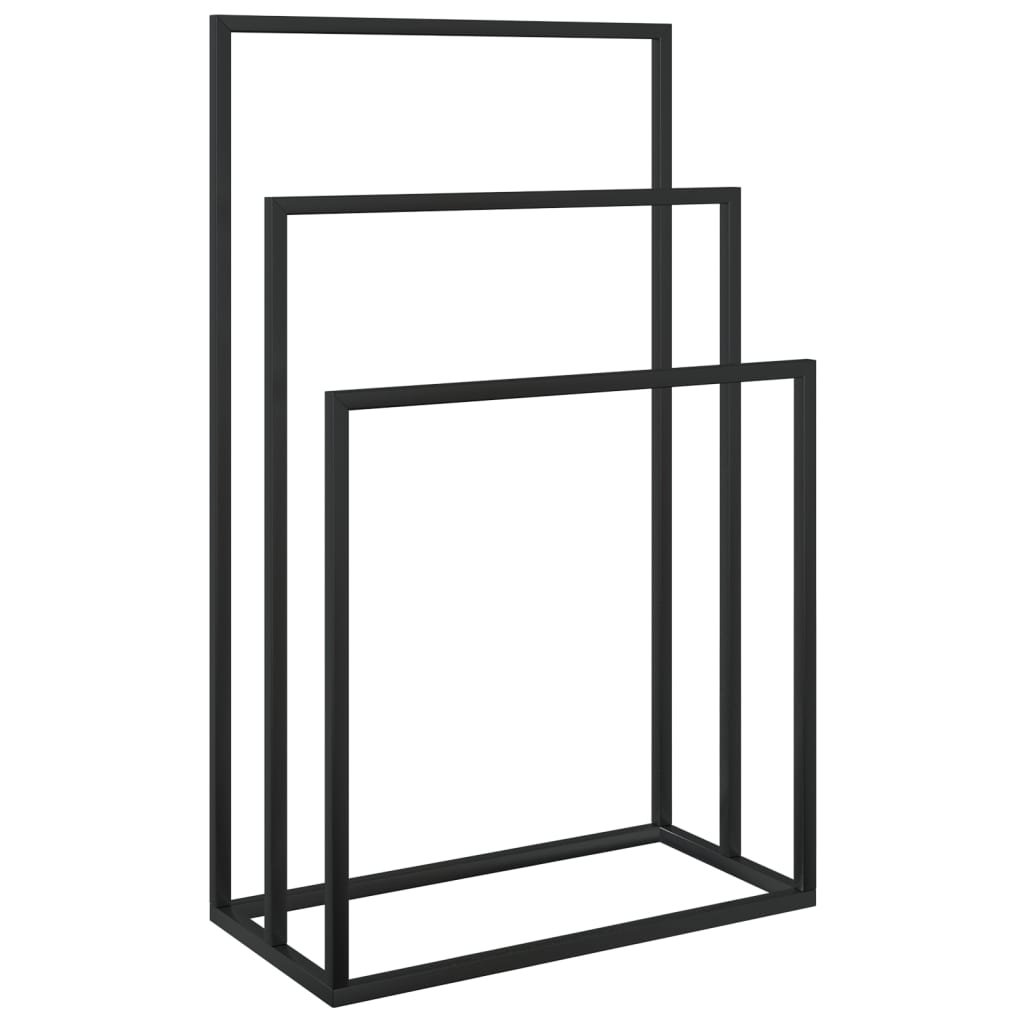 Freestanding Towel Rack Black - 3 Tier - Bend