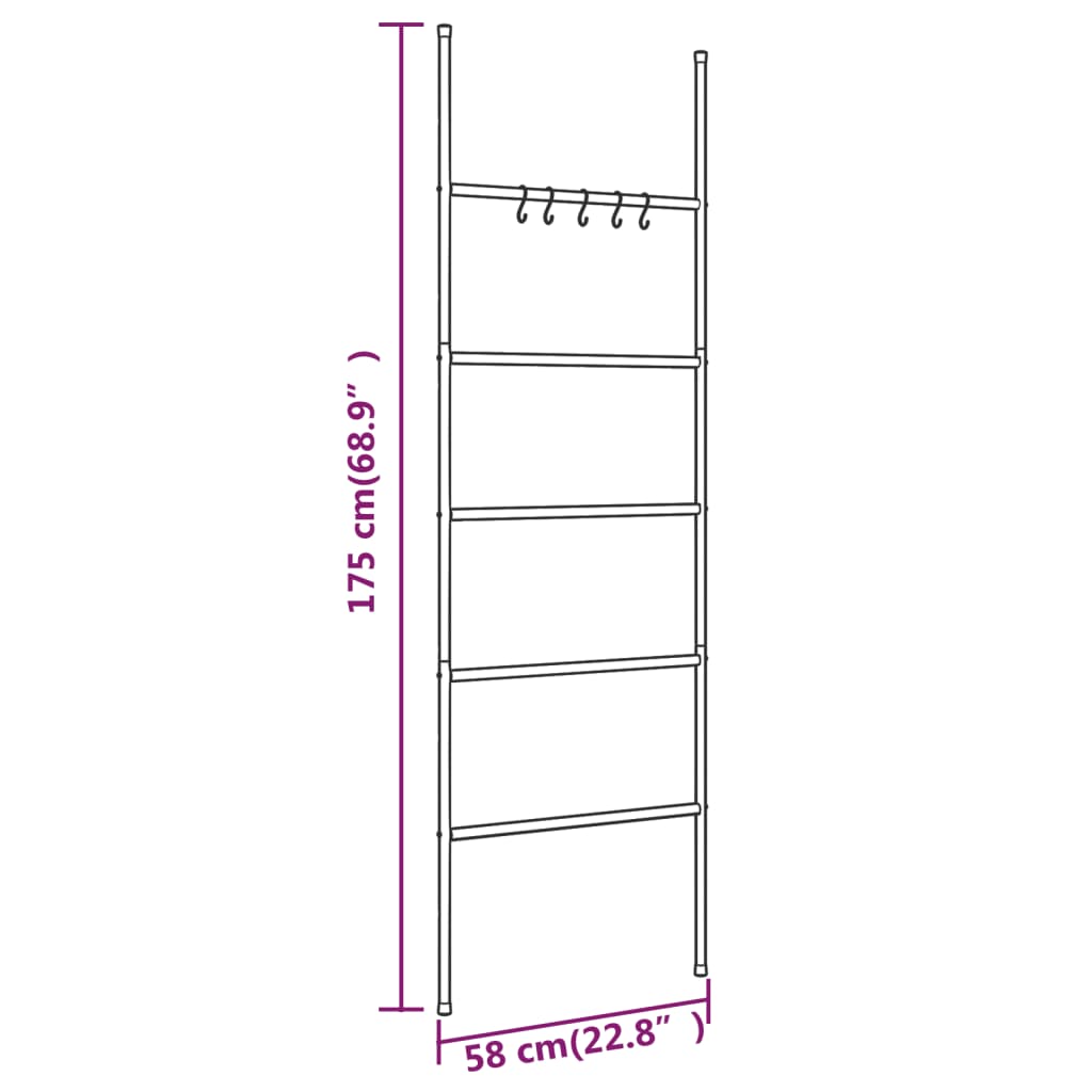 5-Tier Iron Towel Ladder - Bend