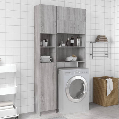 Bathroom Cabinet Grey Sonoma 32x25.5x190 cm Engineered Wood