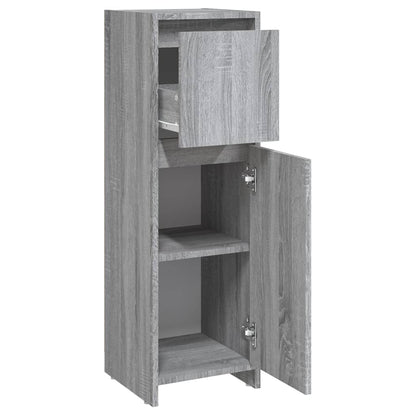 Bathroom Cabinet Grey Sonoma 30x30x95 cm Engineered Wood