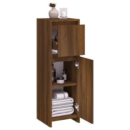 Bathroom Cabinet Brown Oak 30x30x95 cm Engineered Wood