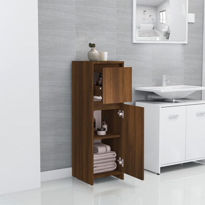 Bathroom Cabinet Brown Oak 30x30x95 cm Engineered Wood