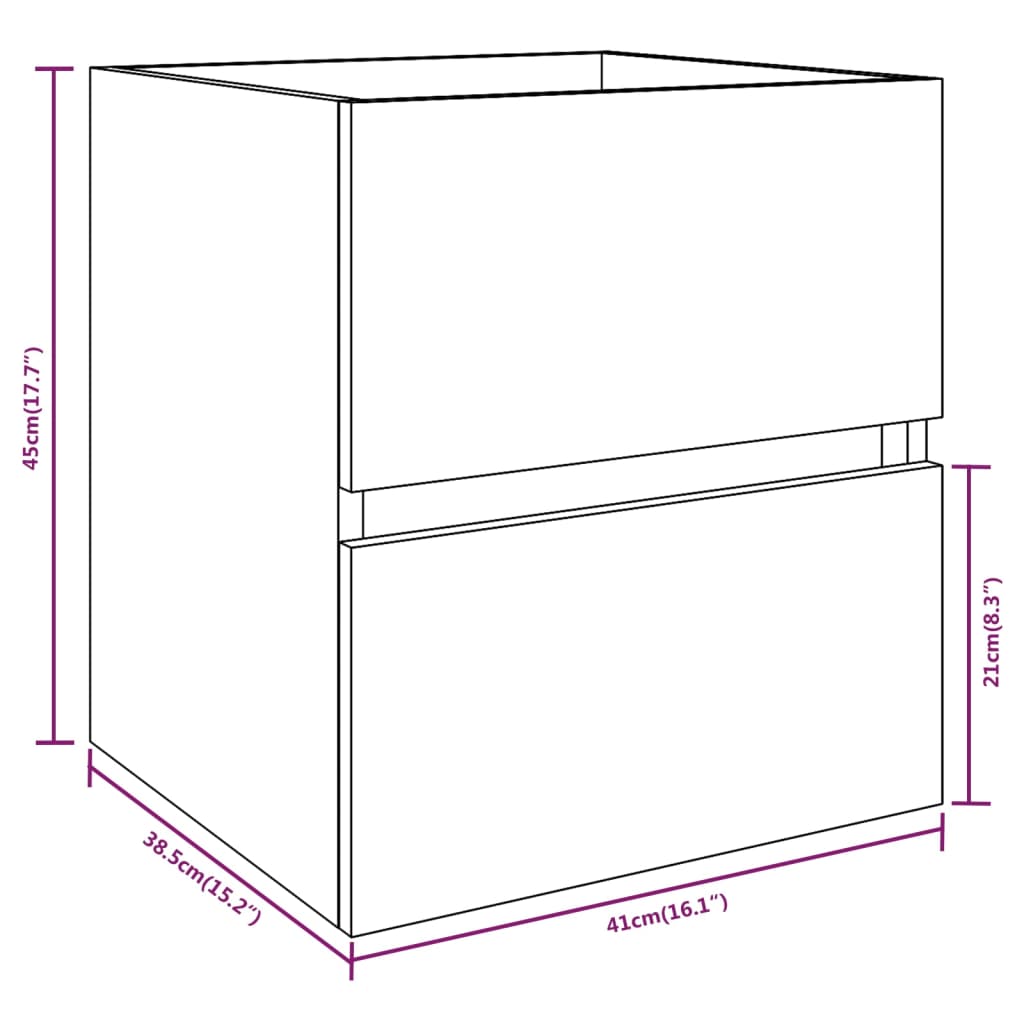 Sink Cabinet Smoked Oak 41x38.5x45 cm Engineered Wood