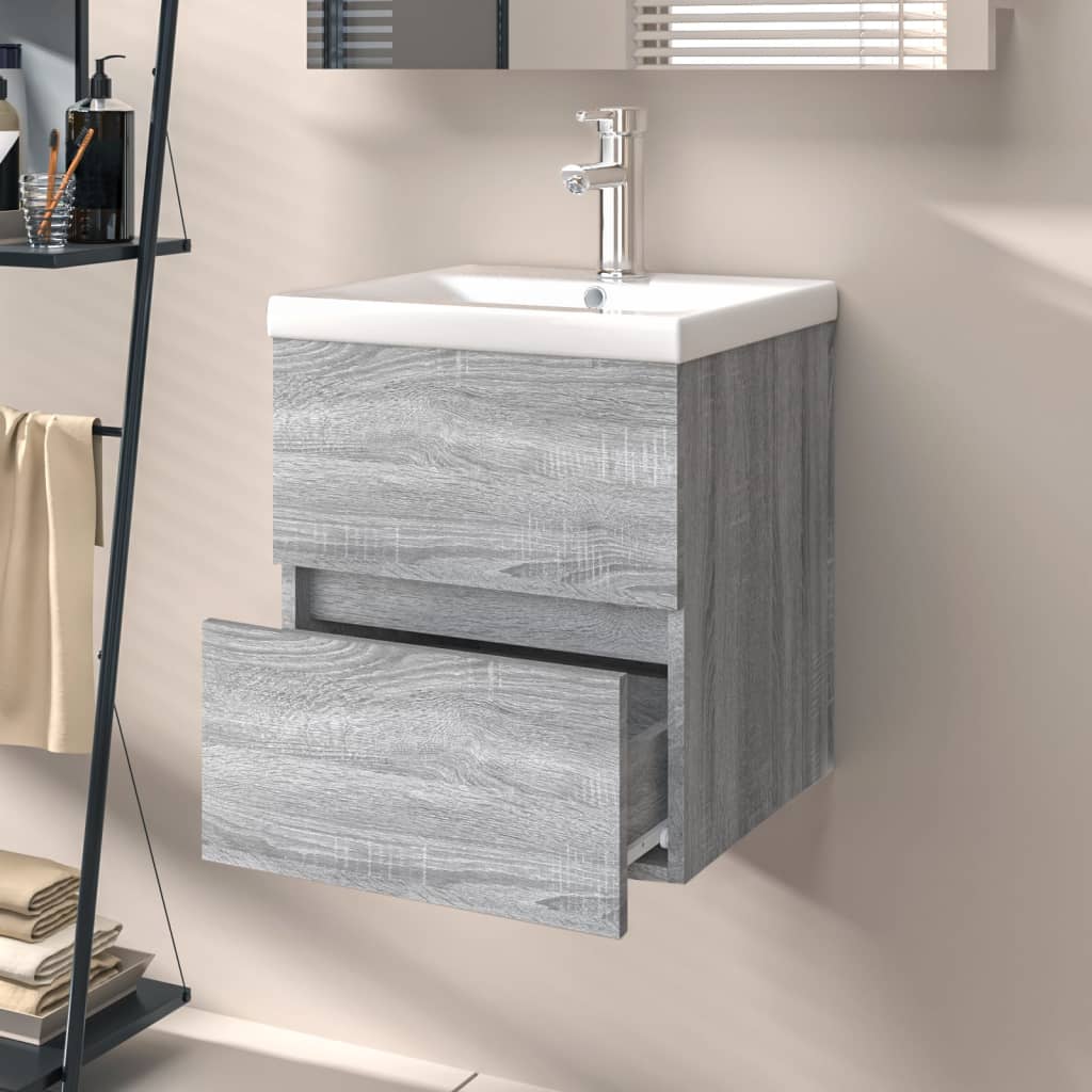 Sink Cabinet Grey Sonoma 41x38.5x45 cm Engineered Wood