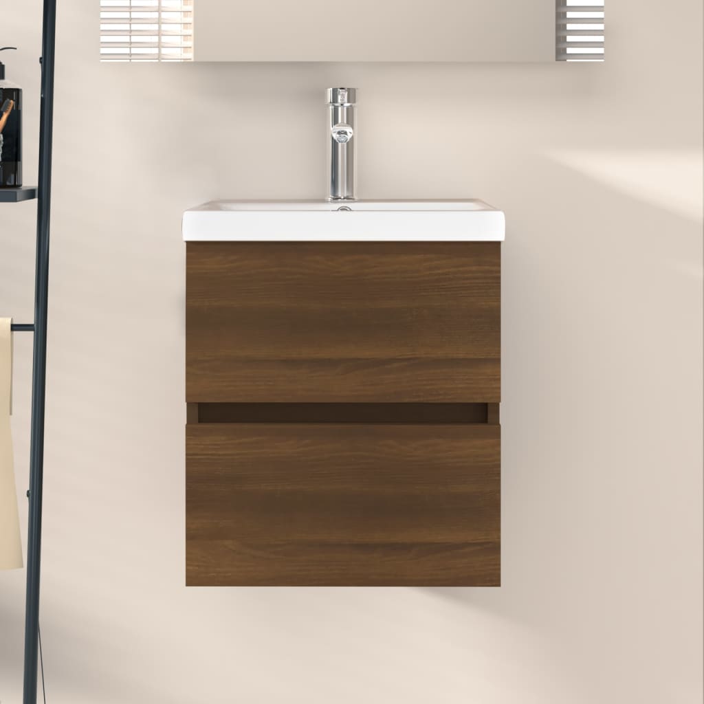 Sink Cabinet Brown Oak 41x38.5x45 cm Engineered Wood