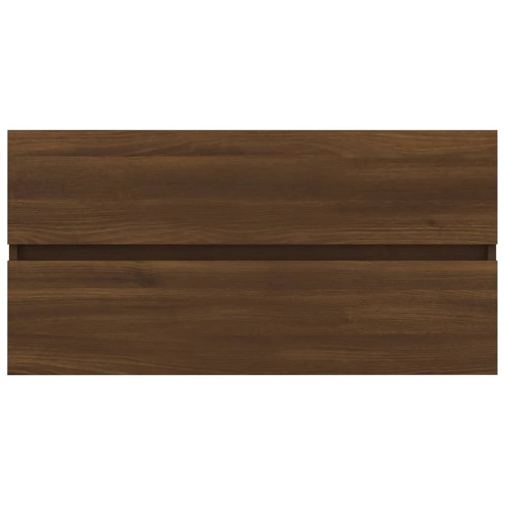 Sink Cabinet Brown Oak 90x38.5x45 cm Engineered Wood