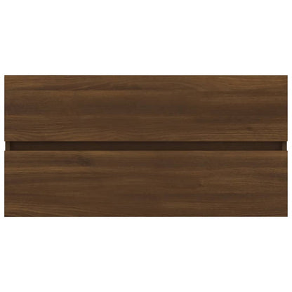 Sink Cabinet Brown Oak 90x38.5x45 cm Engineered Wood