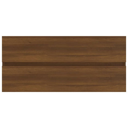 Sink Cabinet Brown Oak 100x38.5x45 cm Engineered Wood