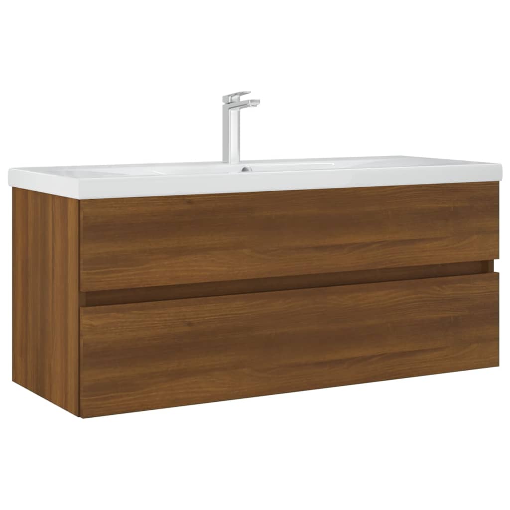 Sink Cabinet Brown Oak 100x38.5x45 cm Engineered Wood