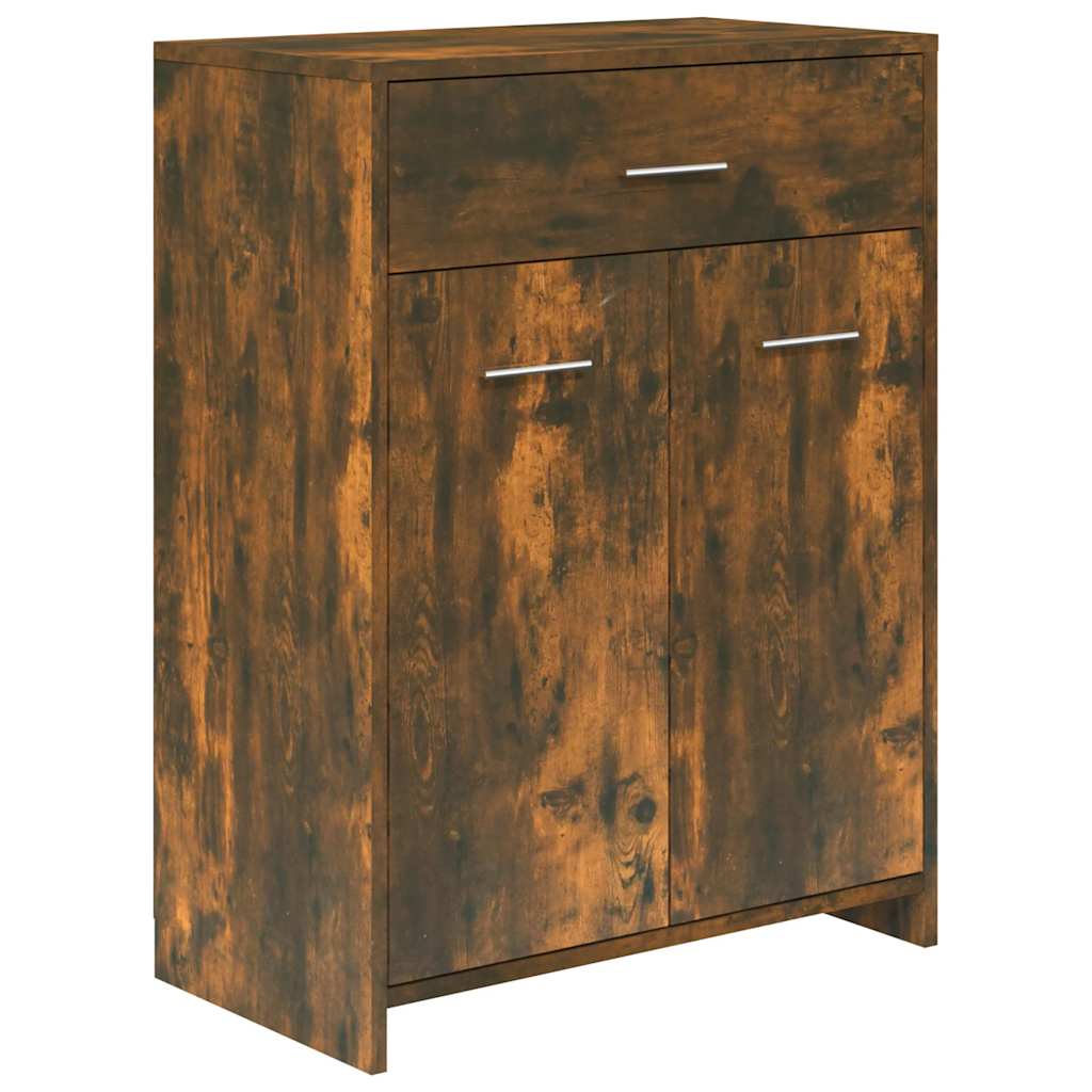 Bathroom Cabinet Smoked Oak 60x33x80 cm Engineered Wood