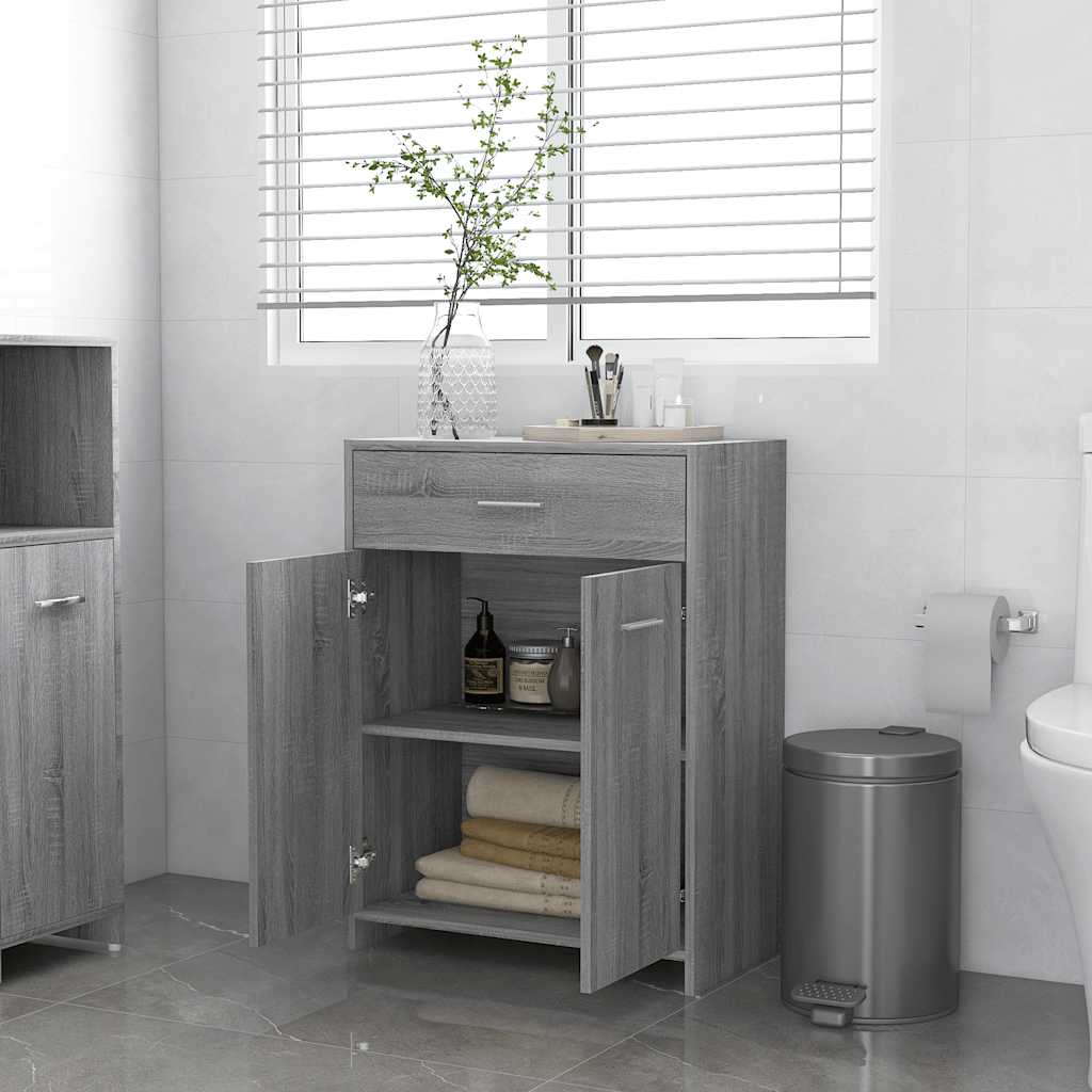 Bathroom Cabinet Grey Sonoma 60x33x80 cm Engineered Wood