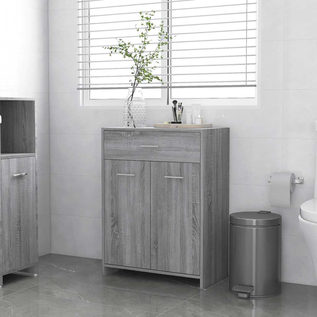 Bathroom Cabinet Grey Sonoma 60x33x80 cm Engineered Wood