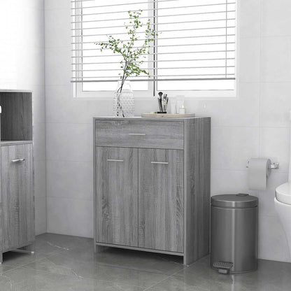 Bathroom Cabinet Grey Sonoma 60x33x80 cm Engineered Wood