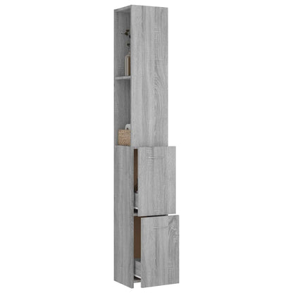 Bathroom Cabinet Grey Sonoma 25x26.5x170 cm Engineered Wood