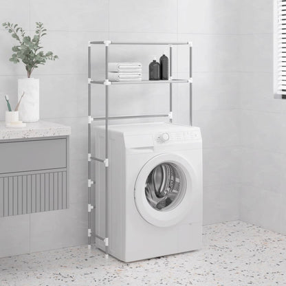 2-Tier Storage Rack over Washing Machine Grey 69x28x143 cm Iron - Bend