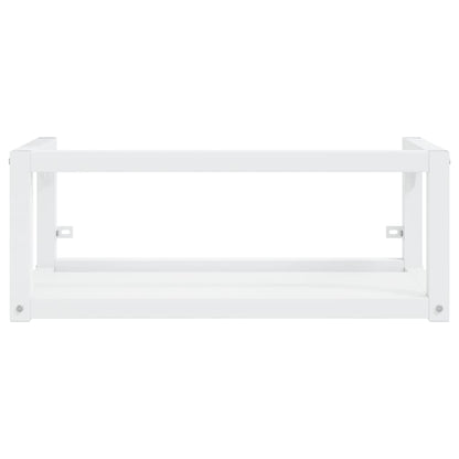 Bathroom Washbasin Frame with Built-in Basin White Iron